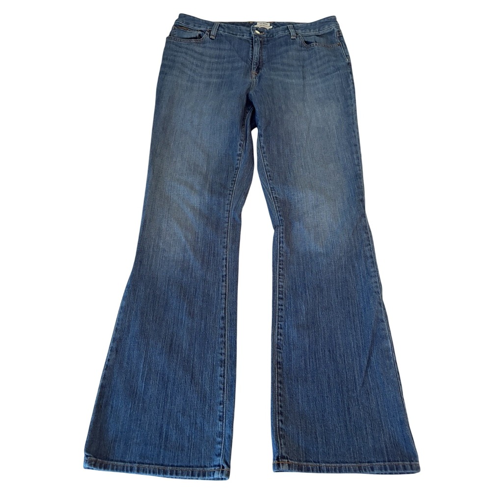 LL Bean favorite fit jeans sz 14 Tall Boot cut Medium denim stretch Mid rise